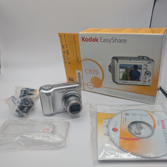 Kodak EasyShare C875 5X Zoom 8.0MP Digital Camera Silver - Tested - Picture 1 of 8